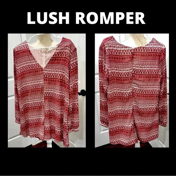 Lush Romper Zip back long sleeve Shorts - Picture 1 of 10